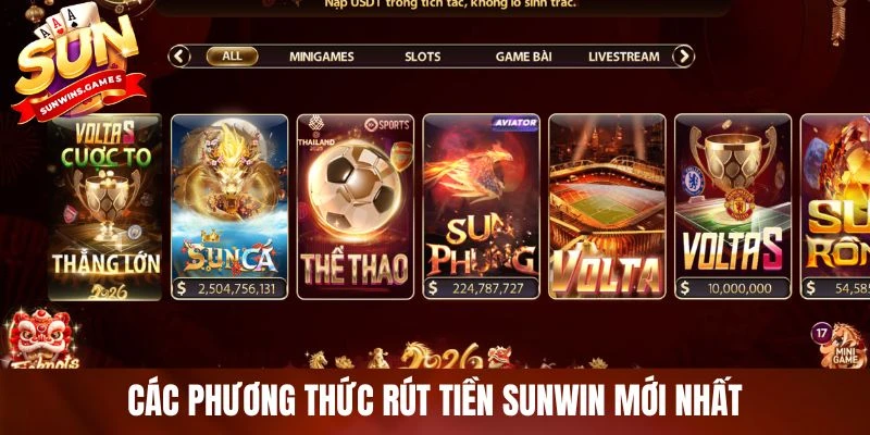 Các phương thức rút tiền SUNWIN mới nhất