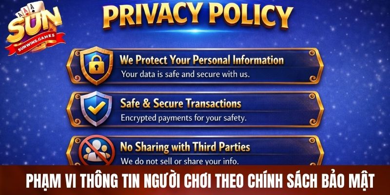 Phạm vi thông tin người chơi theo chính sách bảo mật