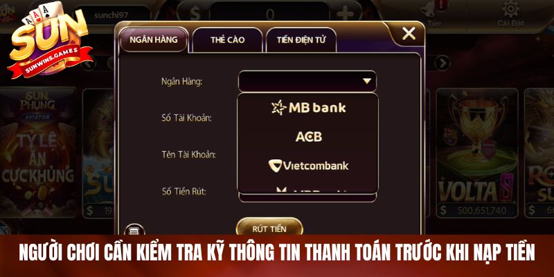 Người chơi cần kiểm tra kỹ thông tin thanh toán trước khi nạp tiền